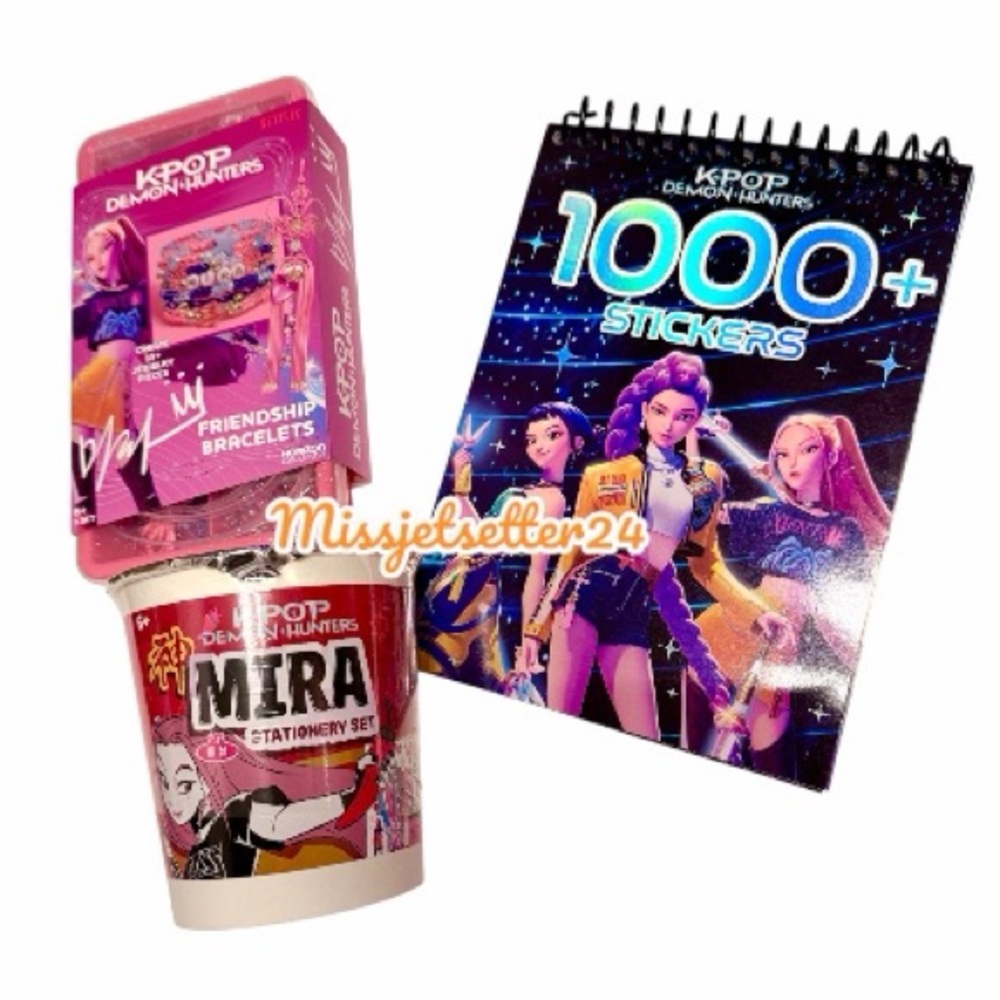 NEW Mira K-pop Demon Hunters Friendship Bracelet Kit, Sticker, Stationary Bundle